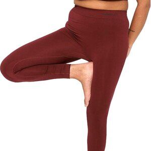 NWT Organic Basics Active Leggings in Burgundy High Rise Women's Tights Sz M-L